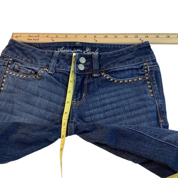 American Eagle Outfitters Artist Low Rise Stretch Blue Jeans Women's Size 2 - Picture 5 of 9